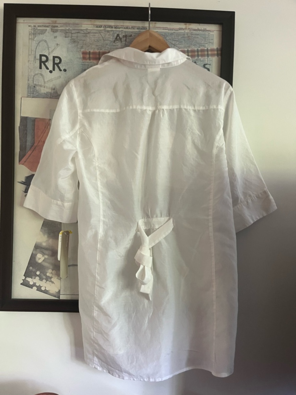 NWT Vintage Deadstock Perry Ellis Silk-Cotton Relaxed Fit Ivory Blouse/Tunic M - Picture 3 of 7